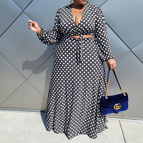 Women's Plus Size Dress Two Piece Dress Long Sleeve Dot Deep V Casual Spring Summer Black Red XL XXL 3XL 4XL 5XL / Holiday
Women's Plus Size Dress Two Piece Dress Long Sleeve Dot Deep V Casual Spring Summer Black Red XL XXL 3XL 4XL 5XL / Holiday