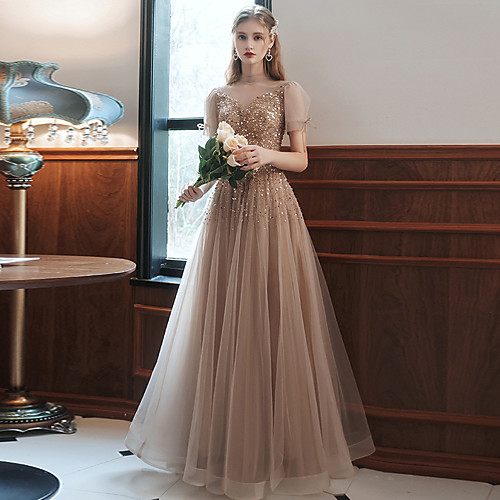 A-Line Sparkle Elegant Engagement Prom Dress High Neck Sleeveless Floor Length Tulle with Bow(s) Beading Sequin 2021
A-Line Sparkle Elegant Engagement Prom Dress High Neck Sleeveless Floor Length Tulle with Bow(s) Beading Sequin 2021