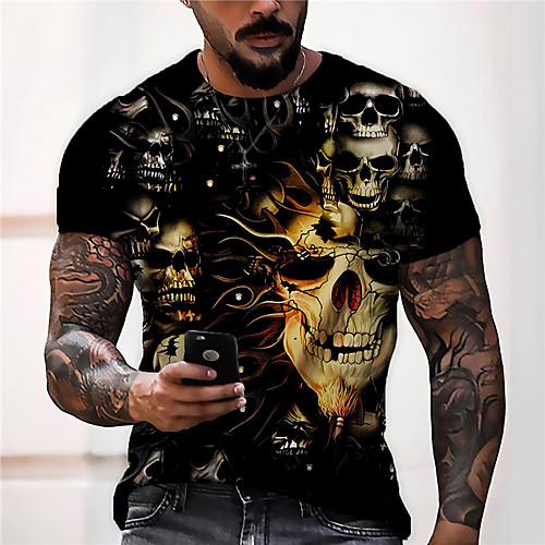 Men's Unisex Tee T shirt Shirt 3D Print Graphic Prints Skull Print Short Sleeve Daily Tops Casual Designer Big and Tall Black
Men's Unisex Tee T shirt Shirt 3D Print Graphic Prints Skull Print Short Sleeve Daily Tops Casual Designer Big and Tall Black