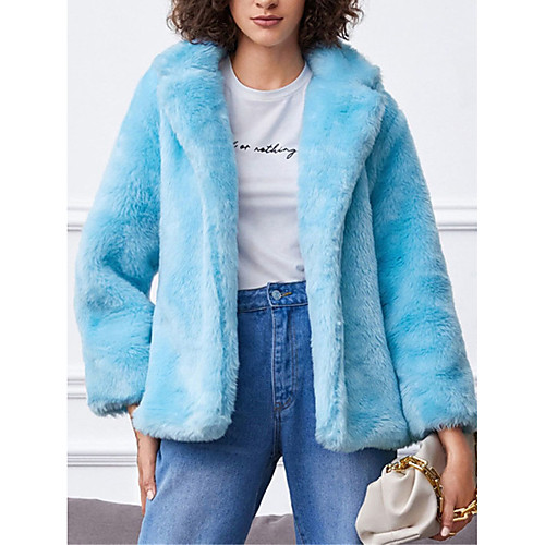 Women's Faux Fur Coat Daily Winter Regular Coat Regular Fit Casual Jacket Long Sleeve Solid Colored Fur Trim Blue
Women's Faux Fur Coat Daily Winter Regular Coat Regular Fit Casual Jacket Long Sleeve Solid Colored Fur Trim Blue