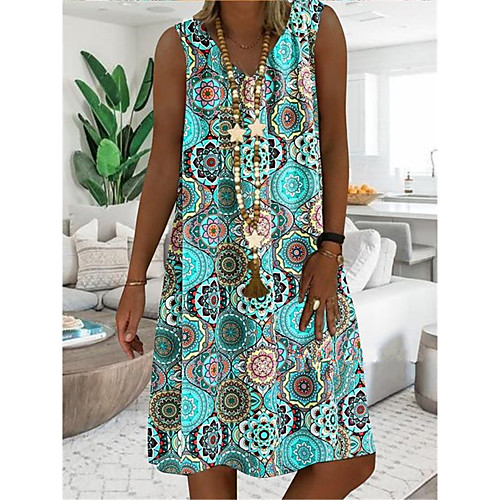 Women's Shift Dress Knee Length Dress Blue Purple Red Sleeveless Floral Print Summer V Neck Casual 2021 S M L XL XXL 3XL 4XL
Women's Shift Dress Knee Length Dress Blue Purple Red Sleeveless Floral Print Summer V Neck Casual 2021 S M L XL XXL 3XL 4XL