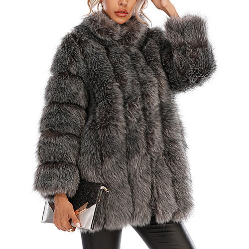 Women's Fur Coat Going out Winter Regular Coat Stand Collar Loose Streetwear Jacket Long Sleeve Solid Colored Fur Trim Blue Blushing Pink
Women's Fur Coat Going out Winter Regular Coat Stand Collar Loose Streetwear Jacket Long Sleeve Solid Colored Fur Trim Blue Blushing Pink