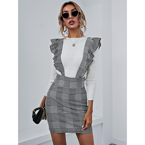 Women's Casual / Daily Weekend Basic Streetwear Short Skirts Plaid Checkered Ruffle Print White
Women's Casual / Daily Weekend Basic Streetwear Short Skirts Plaid Checkered Ruffle Print White