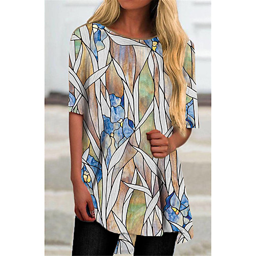 Women's T Shirt Dress Tee Dress Short Mini Dress Rainbow Half Sleeve Floral Print Print Fall Summer Round Neck Casual 2021 S M L XL XXL 3XL
Women's T Shirt Dress Tee Dress Short Mini Dress Rainbow Half Sleeve Floral Print Print Fall Summer Round Neck Casual 2021 S M L XL XXL 3XL