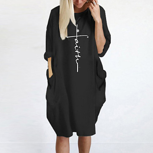 Women's T Shirt Dress Tee Dress Knee Length Dress Blue Yellow Fuchsia Gray Green White Black Long Sleeve Letter Spring Summer Round Neck Casual Oversized 2021 S M L XL XXL 3XL 4XL 5XL
Women's T Shirt Dress Tee Dress Knee Length Dress Blue Yellow Fuchsia Gray Green White Black Long Sleeve Letter Spring Summer Round Neck Casual Oversized 2021 S M L XL XXL 3XL 4XL 5XL