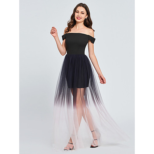 Sheath / Column Minimalist Sexy Engagement Cocktail Party Dress Off Shoulder Sleeveless Short / Mini Tulle with Pleats 2021
Sheath / Column Minimalist Sexy Engagement Cocktail Party Dress Off Shoulder Sleeveless Short / Mini Tulle with Pleats 2021