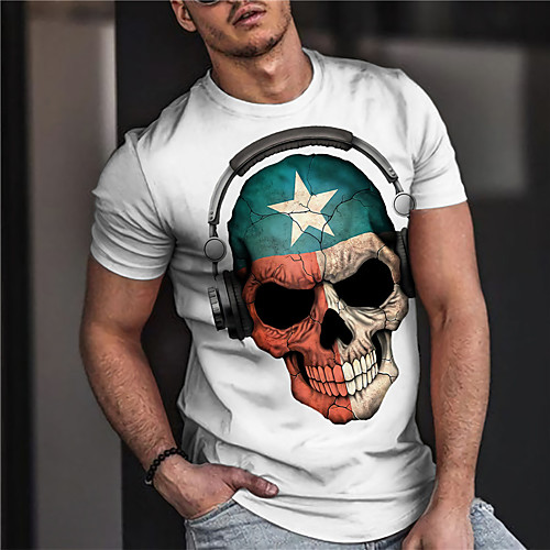 Men's Unisex Tee T shirt Shirt Hot Stamping Graphic Prints Skull Print Short Sleeve Casual Tops Cotton Basic Designer Big and Tall White
Men's Unisex Tee T shirt Shirt Hot Stamping Graphic Prints Skull Print Short Sleeve Casual Tops Cotton Basic Designer Big and Tall White