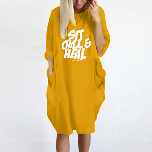 Women's T Shirt Dress Tee Dress Knee Length Dress Blue Yellow Fuchsia Gray Green White Black Long Sleeve Letter Spring Summer Round Neck Casual Oversized 2021 S M L XL XXL 3XL 4XL 5XL
Women's T Shirt Dress Tee Dress Knee Length Dress Blue Yellow Fuchsia Gray Green White Black Long Sleeve Letter Spring Summer Round Neck Casual Oversized 2021 S M L XL XXL 3XL 4XL 5XL