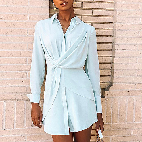 Women's A Line Dress Short Mini Dress Light Blue Long Sleeve Solid Color Button Fall Summer V Neck Casual 2021 S M L XL / Cotton
Women's A Line Dress Short Mini Dress Light Blue Long Sleeve Solid Color Button Fall Summer V Neck Casual 2021 S M L XL / Cotton