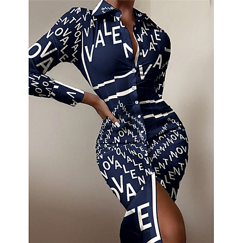 Women's Sheath Dress Knee Length Dress Yellow Light Brown Khaki White Black Red Brown Navy Blue Light Blue Long Sleeve Abstract Tie Dye Letter Button Print Summer Shirt Collar Casual Holiday 2021 S M
Women's Sheath Dress Knee Length Dress Yellow Light Brown Khaki White Black Red Brown Navy Blue Light Blue Long Sleeve Abstract Tie Dye Letter Button Print Summer Shirt Collar Casual Holiday 2021 S M
