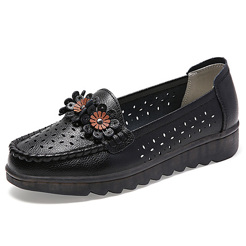Women's Loafers & Slip-Ons Flat Heel Round Toe Booties Ankle Boots Daily Work Leather Flower Solid Colored White Black Beige
Women's Loafers & Slip-Ons Flat Heel Round Toe Booties Ankle Boots Daily Work Leather Flower Solid Colored White Black Beige