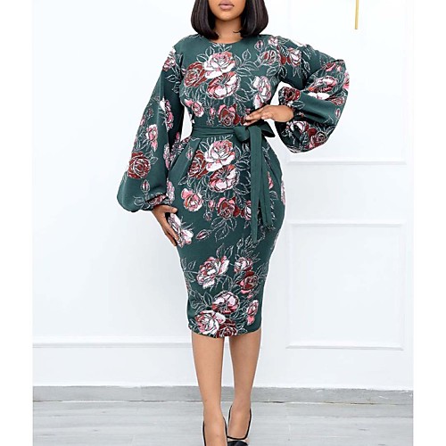 Women's Sheath Dress Knee Length Dress Blue Green Long Sleeve Flower Bowknot Spring Summer Round Neck Elegant 2021 S M L XL XXL XXXL
Women's Sheath Dress Knee Length Dress Blue Green Long Sleeve Flower Bowknot Spring Summer Round Neck Elegant 2021 S M L XL XXL XXXL