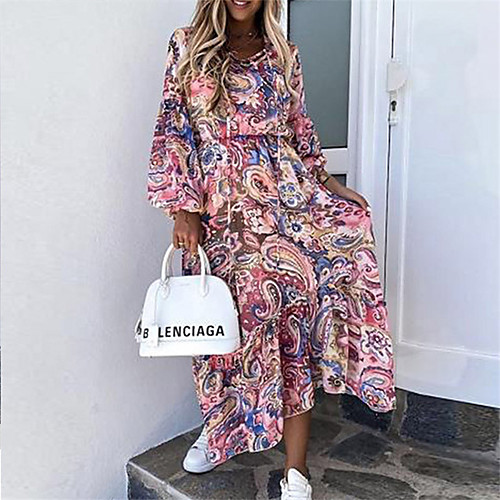 Women's A Line Dress Maxi long Dress Green Red Long Sleeve Print Print Fall Summer V Neck Casual Lantern Sleeve 2021 S M L XL XXL 3XL / Cotton
Women's A Line Dress Maxi long Dress Green Red Long Sleeve Print Print Fall Summer V Neck Casual Lantern Sleeve 2021 S M L XL XXL 3XL / Cotton