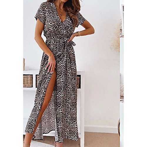Women's Swing Dress Maxi long Dress Leopard Black Red Short Sleeve Flower Leopard Spots Split Wrap Spring Summer V Neck Active Casual Holiday 2021 S M L XL 2XL
Women's Swing Dress Maxi long Dress Leopard Black Red Short Sleeve Flower Leopard Spots Split Wrap Spring Summer V Neck Active Casual Holiday 2021 S M L XL 2XL