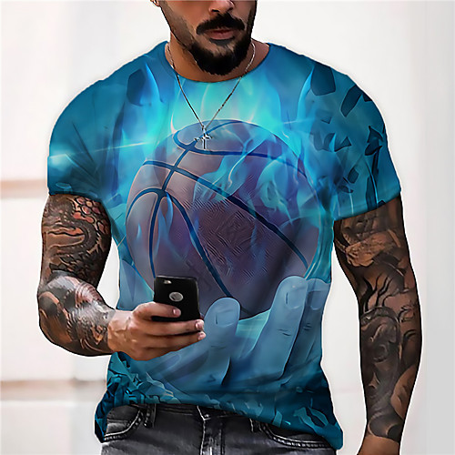 Men's Unisex Tee T shirt Shirt 3D Print Graphic Prints Basketball Print Short Sleeve Daily Tops Casual Designer Big and Tall Blue
Men's Unisex Tee T shirt Shirt 3D Print Graphic Prints Basketball Print Short Sleeve Daily Tops Casual Designer Big and Tall Blue