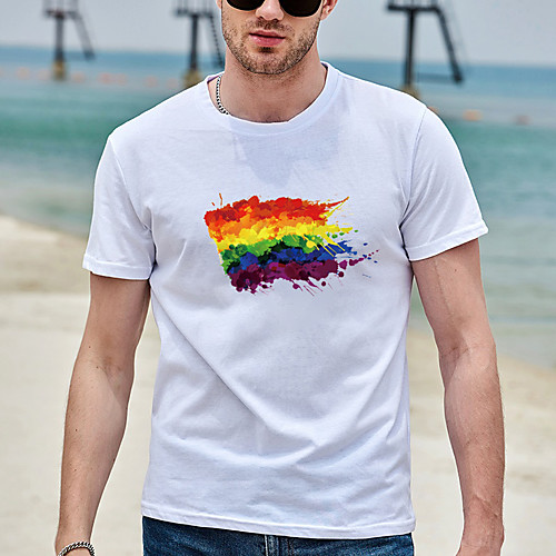 Men's Unisex Tee T shirt Hot Stamping Rainbow Graphic Prints Plus Size Print Short Sleeve Casual Tops Basic Designer Big and Tall White
Men's Unisex Tee T shirt Hot Stamping Rainbow Graphic Prints Plus Size Print Short Sleeve Casual Tops Basic Designer Big and Tall White