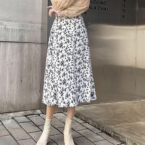 Women's Going out Weekend Basic Streetwear Ankle-Length Skirts Floral / Botanical Print White Black
Women's Going out Weekend Basic Streetwear Ankle-Length Skirts Floral / Botanical Print White Black