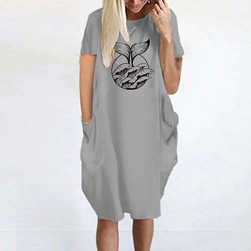 Women's T Shirt Dress Tee Dress Knee Length Dress Blue Yellow Fuchsia Gray Green White Black Short Sleeve Print Summer Round Neck Casual Oversized 2021 S M L XL XXL 3XL 4XL 5XL
Women's T Shirt Dress Tee Dress Knee Length Dress Blue Yellow Fuchsia Gray Green White Black Short Sleeve Print Summer Round Neck Casual Oversized 2021 S M L XL XXL 3XL 4XL 5XL