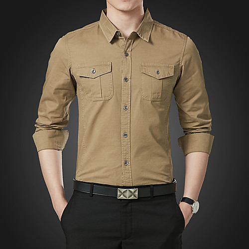 Men's Shirt non-printing Solid Color Long Sleeve Casual Tops Cotton Simple Blue Army Green Khaki
Men's Shirt non-printing Solid Color Long Sleeve Casual Tops Cotton Simple Blue Army Green Khaki