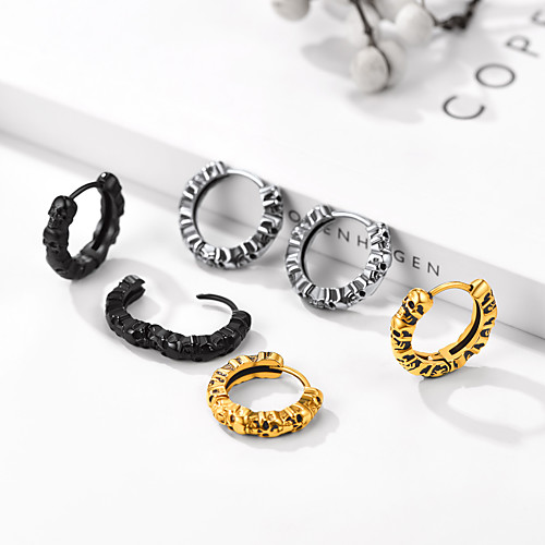 Women's Men's Hoop Earrings Huggie Earrings Vintage Style Skull Stylish Vintage Stainless Steel Earrings Jewelry Silver / Gold / Black For Halloween Gift Festival 1 Pair
Women's Men's Hoop Earrings Huggie Earrings Vintage Style Skull Stylish Vintage Stainless Steel Earrings Jewelry Silver / Gold / Black For Halloween Gift Festival 1 Pair