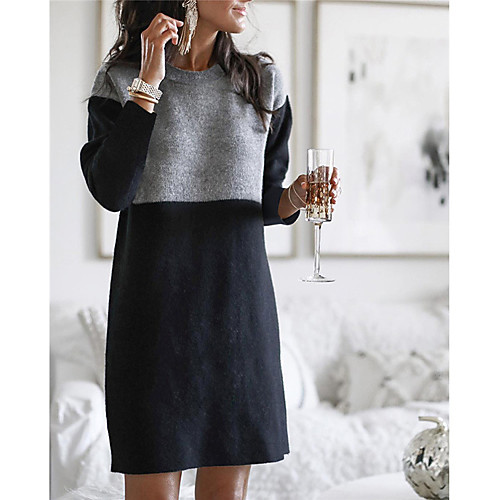 Women's Shift Dress Knee Length Dress ArmyGreen Red Wine Black Brown Dark Blue Long Sleeve Color Block Color Block Spring Summer Round Neck Casual 2021 S M L XL 2XL 3XL
Women's Shift Dress Knee Length Dress ArmyGreen Red Wine Black Brown Dark Blue Long Sleeve Color Block Color Block Spring Summer Round Neck Casual 2021 S M L XL 2XL 3XL