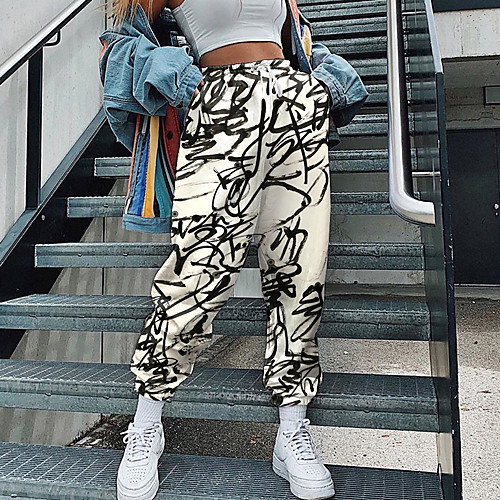 Women's Streetwear Sweatpants Comfort Going out Weekend Jogger Pants Graphic Prints Graffiti Full Length Elastic Drawstring Design Print Black
Women's Streetwear Sweatpants Comfort Going out Weekend Jogger Pants Graphic Prints Graffiti Full Length Elastic Drawstring Design Print Black
