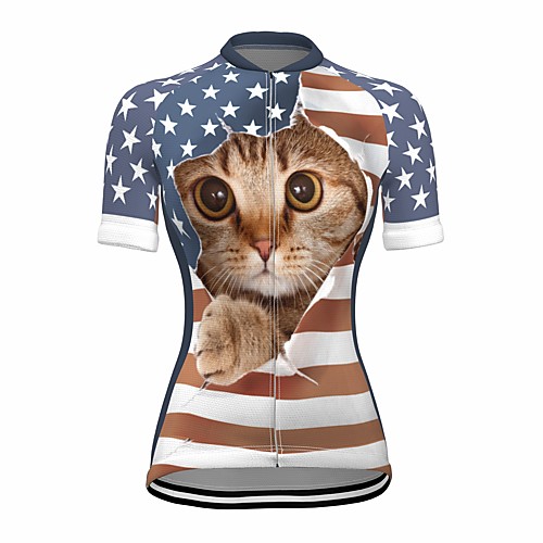 21Grams Women's Short Sleeve Cycling Jersey Summer Spandex Dark Blue Cat 3D American / USA Bike Top Mountain Bike MTB Road Bike Cycling Quick Dry Moisture Wicking Sports Clothing Apparel / Stretchy
21Grams Women's Short Sleeve Cycling Jersey Summer Spandex Dark Blue Cat 3D American / USA Bike Top Mountain Bike MTB Road Bike Cycling Quick Dry Moisture Wicking Sports Clothing Apparel / Stretchy