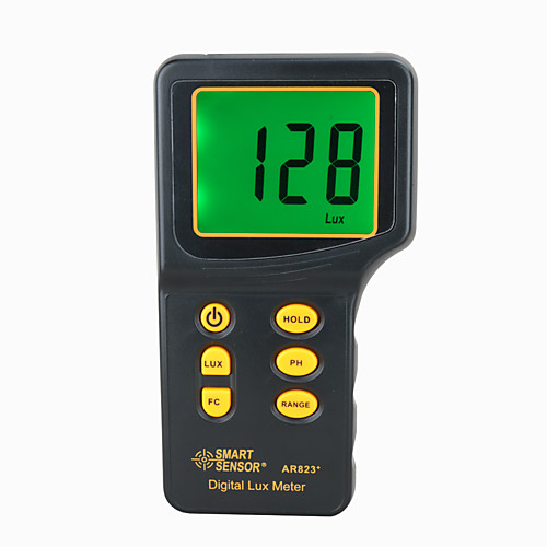 Digital Lux Meter SMART SENSOR AR823 Luxmeter Measuring Range 1~200.000 lux Light Meter Illuminometer Photometer Lux/FC
Digital Lux Meter SMART SENSOR AR823 Luxmeter Measuring Range 1~200.000 lux Light Meter Illuminometer Photometer Lux/FC