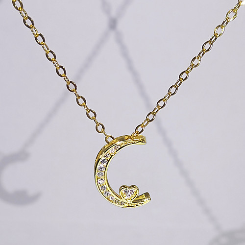 Women's Clear AAA Cubic Zirconia Pendant Necklace Monogram Heart Crescent Moon Fashion European Rock Hip Hop Brass Gold 18.8 cm Necklace Jewelry 1pc For Street Gift Prom Birthday Party Festival
Women's Clear AAA Cubic Zirconia Pendant Necklace Monogram Heart Crescent Moon Fashion European Rock Hip Hop Brass Gold 18.8 cm Necklace Jewelry 1pc For Street Gift Prom Birthday Party Festival