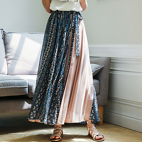 Women's Vacation Going out Basic Streetwear Maxi Skirts Graphic Layered Patchwork Print Khaki
Women's Vacation Going out Basic Streetwear Maxi Skirts Graphic Layered Patchwork Print Khaki