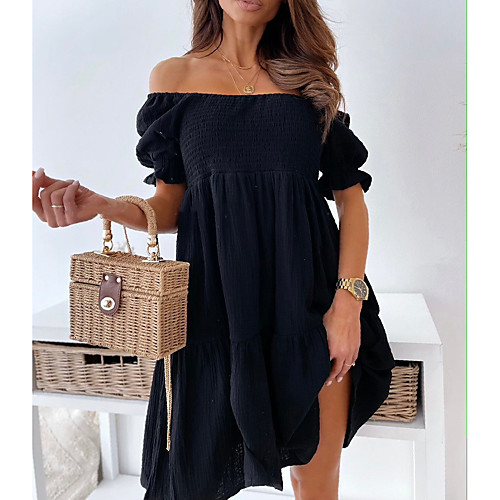 Women's A Line Dress Short Mini Dress White Black Beige Short Sleeve Solid Color Summer Casual 2021 S M L XL
Women's A Line Dress Short Mini Dress White Black Beige Short Sleeve Solid Color Summer Casual 2021 S M L XL