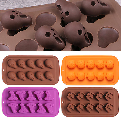 4 Packs Halloween Silicone Mould Pumpkin Cake Chocolate Decoration Skeleton Heads Wizard Hats Bats Baking Mold DIY Baking Tool
4 Packs Halloween Silicone Mould Pumpkin Cake Chocolate Decoration Skeleton Heads Wizard Hats Bats Baking Mold DIY Baking Tool