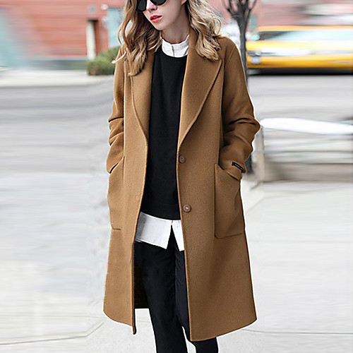 Women's Coat Daily Fall Spring Long Coat Shirt Collar Slim Basic Streetwear Jacket Long Sleeve Solid Colored Khaki Black / Holiday
Women's Coat Daily Fall Spring Long Coat Shirt Collar Slim Basic Streetwear Jacket Long Sleeve Solid Colored Khaki Black / Holiday