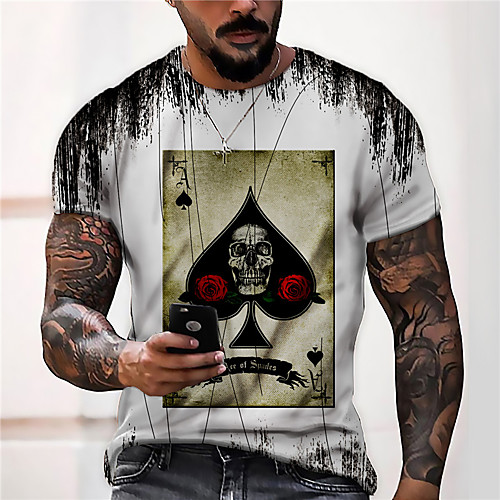 Men's Unisex Tee T shirt Shirt 3D Print Graphic Prints Poker Print Short Sleeve Daily Tops Casual Designer Big and Tall White
Men's Unisex Tee T shirt Shirt 3D Print Graphic Prints Poker Print Short Sleeve Daily Tops Casual Designer Big and Tall White