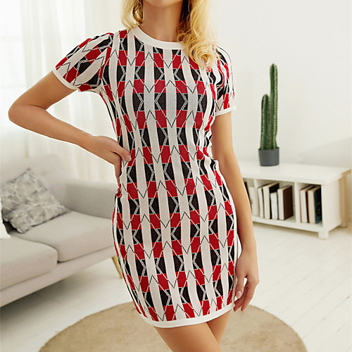 Women's Sheath Dress Short Mini Dress Red Short Sleeve Square Fall Spring Round Neck Casual 2021 S M L
Women's Sheath Dress Short Mini Dress Red Short Sleeve Square Fall Spring Round Neck Casual 2021 S M L