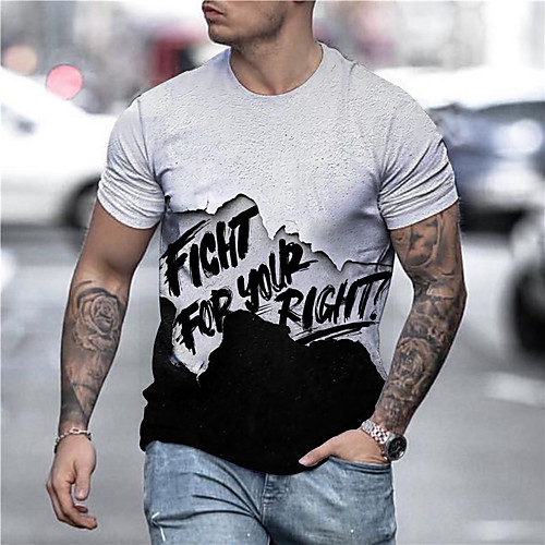 Men's Unisex Tee T shirt Shirt 3D Print Graphic Prints Letter Print Short Sleeve Daily Tops Casual Designer Big and Tall Gray
Men's Unisex Tee T shirt Shirt 3D Print Graphic Prints Letter Print Short Sleeve Daily Tops Casual Designer Big and Tall Gray