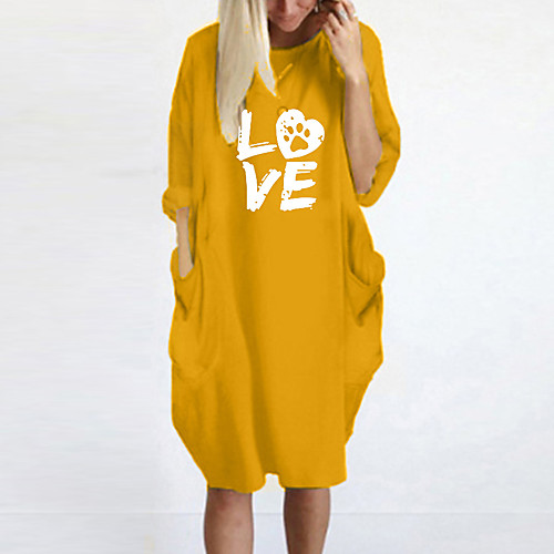 Women's T Shirt Dress Tee Dress Knee Length Dress Blue Yellow Fuchsia Gray Green White Black Long Sleeve Letter Spring Summer Round Neck Casual Oversized 2021 S M L XL XXL 3XL 4XL 5XL
Women's T Shirt Dress Tee Dress Knee Length Dress Blue Yellow Fuchsia Gray Green White Black Long Sleeve Letter Spring Summer Round Neck Casual Oversized 2021 S M L XL XXL 3XL 4XL 5XL