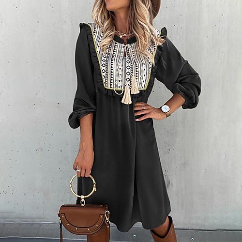 Women's A Line Dress Short Mini Dress khaki White Black Long Sleeve Geometic Lace up Ruffle Spring Summer Y Neck Casual Holiday Loose 2021 S M L XL XXL 3XL 4XL 5XL
Women's A Line Dress Short Mini Dress khaki White Black Long Sleeve Geometic Lace up Ruffle Spring Summer Y Neck Casual Holiday Loose 2021 S M L XL XXL 3XL 4XL 5XL