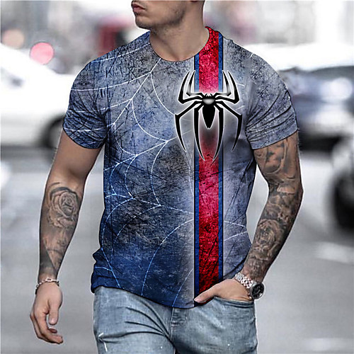 Men's Unisex Tee T shirt Shirt 3D Print Graphic Prints Spider Print Short Sleeve Daily Tops Casual Designer Big and Tall Blue
Men's Unisex Tee T shirt Shirt 3D Print Graphic Prints Spider Print Short Sleeve Daily Tops Casual Designer Big and Tall Blue