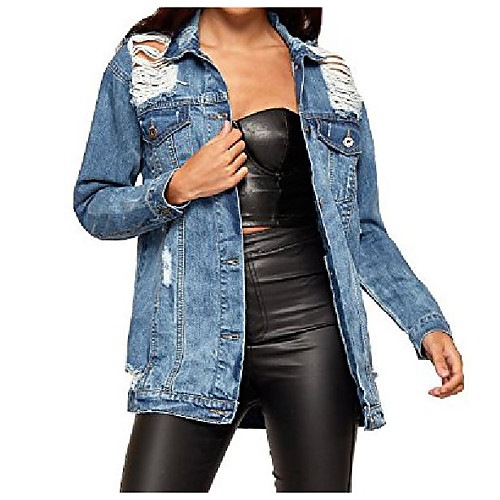 Women's Coat Casual / Daily All Seasons Regular Coat Regular Fit Casual Jacket Solid Color Modern Style Light Blue Navy Blue / Denim
Women's Coat Casual / Daily All Seasons Regular Coat Regular Fit Casual Jacket Solid Color Modern Style Light Blue Navy Blue / Denim