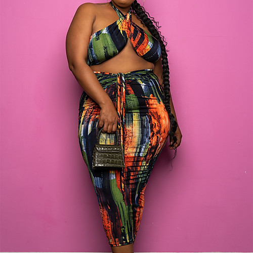 Women's Plus Size Tops Wrap Multi Color Print Sleeveless Halter Neck Casual Sexy Spring Summer Dark Green Big Size L XL XXL 3XL 4XL
Women's Plus Size Tops Wrap Multi Color Print Sleeveless Halter Neck Casual Sexy Spring Summer Dark Green Big Size L XL XXL 3XL 4XL