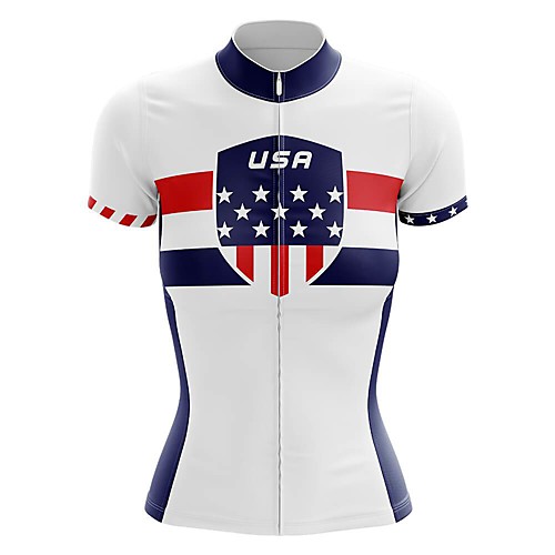 21Grams Women's Short Sleeve Cycling Jersey Summer Spandex White Stripes USA Bike Top Mountain Bike MTB Road Bike Cycling Quick Dry Moisture Wicking Sports Clothing Apparel / Stretchy / Athleisure
21Grams Women's Short Sleeve Cycling Jersey Summer Spandex White Stripes USA Bike Top Mountain Bike MTB Road Bike Cycling Quick Dry Moisture Wicking Sports Clothing Apparel / Stretchy / Athleisure
