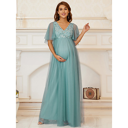 A-Line Mother of the Bride Dress Elegant V Neck Floor Length Chiffon Tulle Half Sleeve with Lace Sequin Draping 2021
A-Line Mother of the Bride Dress Elegant V Neck Floor Length Chiffon Tulle Half Sleeve with Lace Sequin Draping 2021