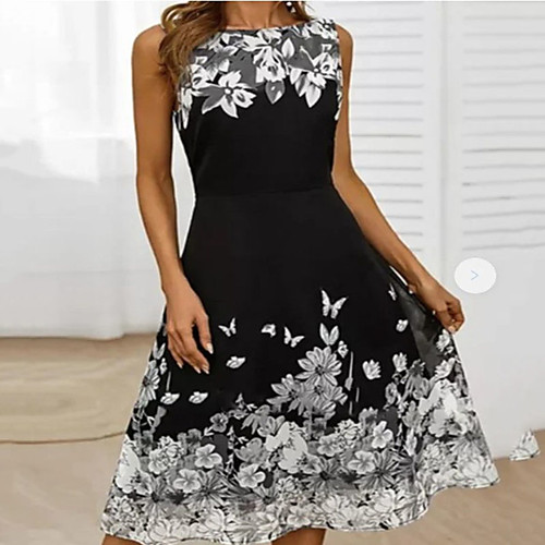 Women's A Line Dress Knee Length Dress Black Sleeveless Floral Print Summer Round Neck Casual 2021 S M L XL XXL 3XL
Women's A Line Dress Knee Length Dress Black Sleeveless Floral Print Summer Round Neck Casual 2021 S M L XL XXL 3XL