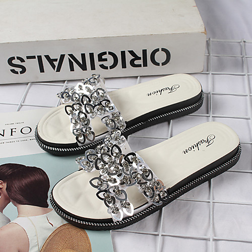 Women's Slippers & Flip-Flops Flat Heel Open Toe Daily Home PVC Sequin Solid Colored Green White Black
Women's Slippers & Flip-Flops Flat Heel Open Toe Daily Home PVC Sequin Solid Colored Green White Black