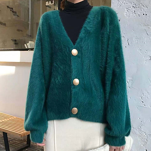 Women's Stylish Button Solid Color Cardigan Sweater Long Sleeve Sweater Cardigans V Neck Fall Winter Blushing Pink Army Green Dusty Rose
Women's Stylish Button Solid Color Cardigan Sweater Long Sleeve Sweater Cardigans V Neck Fall Winter Blushing Pink Army Green Dusty Rose