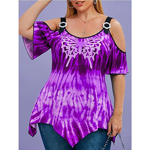 Women's Plus Size Tops T shirt Print Butterfly Tie Dye Hot Stamping Cut Out Short Sleeve Round Neck Ethnic Vintage Fall Summer Purple Sky Blue Big Size L XL XXL XXXL 4XL / Holiday
Women's Plus Size Tops T shirt Print Butterfly Tie Dye Hot Stamping Cut Out Short Sleeve Round Neck Ethnic Vintage Fall Summer Purple Sky Blue Big Size L XL XXL XXXL 4XL / Holiday