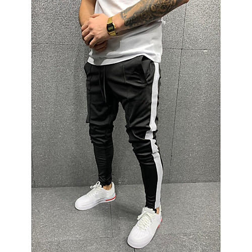 Men's Sporty Sports Leisure Sports Pants Pants Solid Color Full Length Classic Black / White
Men's Sporty Sports Leisure Sports Pants Pants Solid Color Full Length Classic Black / White