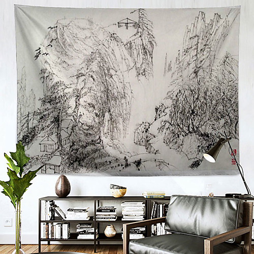 Chinese Ink Painting Style Wall Tapestry Art Decor Blanket Curtain Hanging Home Bedroom Living Room Decoration Polyester
Chinese Ink Painting Style Wall Tapestry Art Decor Blanket Curtain Hanging Home Bedroom Living Room Decoration Polyester