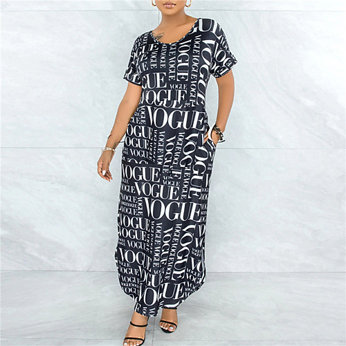 Women's Shift Dress Maxi long Dress White Black Short Sleeve Letter Print Summer Round Neck Casual 2021 S M L XL XXL
Women's Shift Dress Maxi long Dress White Black Short Sleeve Letter Print Summer Round Neck Casual 2021 S M L XL XXL